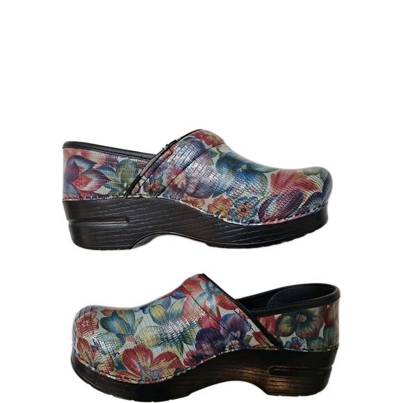 Dansko LT Paisley Tooled w/ Colorful Floral Print Clogs Shoes EU 37 US 6.5 - Picture 5 of 7
